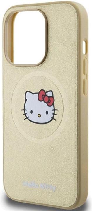 Produktbild Hello Kitty HKHMP15LPGHCKD iPhone 15 Pro 6.1" złoty/gold hardcase Leather Kitty Head MagSafe (Apple iPhone 15 Pro)