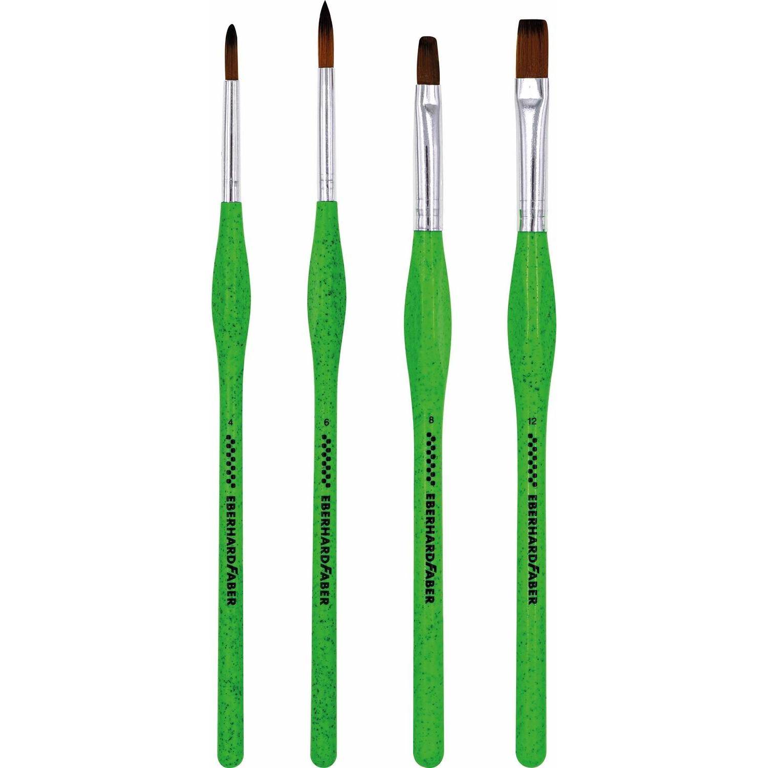 Faber-Castell, Pinsel, EBERHARD FABER Green Winner Pinsel-Set 4-teilig (8 mm)