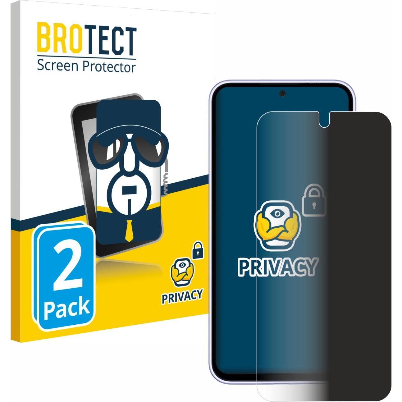 BROTECT Sichtschutzfolie Anti-Spy Privacy Folie Blaulicht-Schutz (2 Stück, Samsung Galaxy A54 5G), Smartphone Schutzfoli...