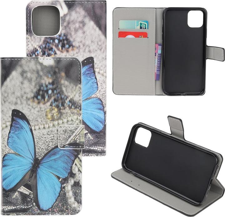 Image du produit Cover-Discount iPhone 12 / 12 Pro - Étui en cuir bleu papillon (Apple iPhone 12, Apple iPhone 12 Pro)