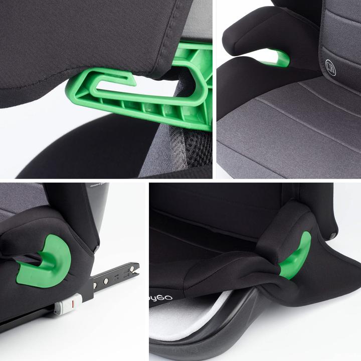 Produktbild BabyGo Safechild 2, grau (Kindersitzerhöhung, ECE R129/i-Size Norm)