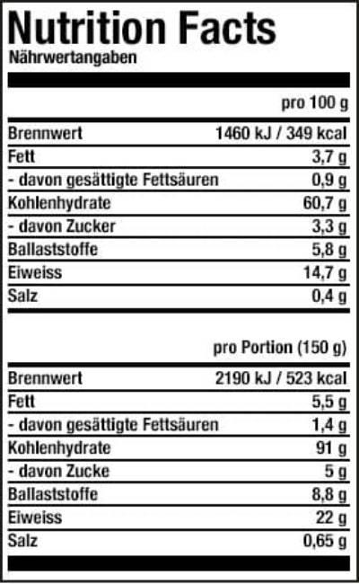 Valori nutrizionali e ingredienti ESN Massive Weight Gainer (Chocolate, 1 pz., 4000 g)