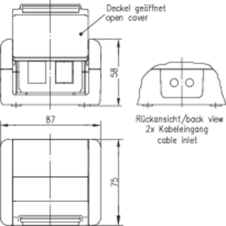 Actual product image Telegärtner Network socket surface mount CAT 5e, CAT 6, CAT 6A Gray (H02000a0070)