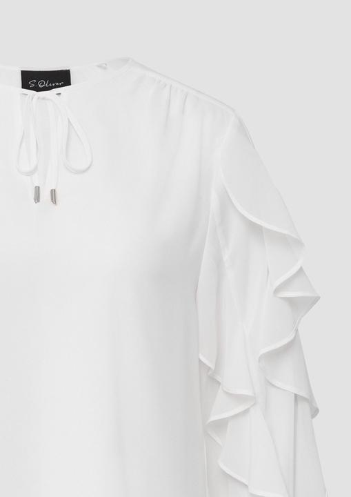 Actual product image S.Oliver Bluse Leichte Chiffonbluse mit Rüschenärmeln (46)
