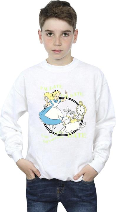 Produktbild Disney Jungen Alice im Wunderland Ich bin spät dran Sweatshirt (152, 158)