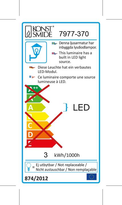 Energie-Label Konstsmide Pescara (300 lm)