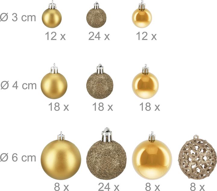 Productafbeelding Relaxdays 150-delige kerstballen set (150 -Part)