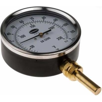 Rs Pro Bimetall 0+120/50mm Boden, Thermometer + Hygrometer, Schwarz