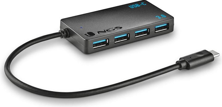 Productafbeelding NGS HUB USB(C) A 4XUSB(A) 3.0 IHUB4 0.24M NEGRO (USB-A, USB-C, 4 ports)