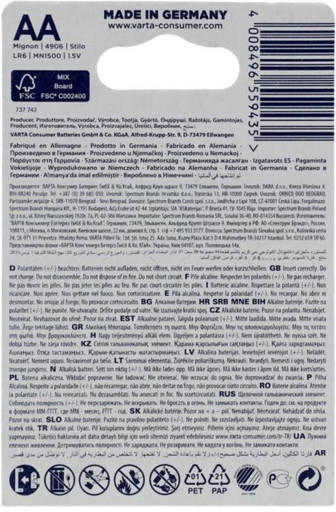 Image du produit Varta une puissance durable (4 pcs, AA, 2960 mAh)