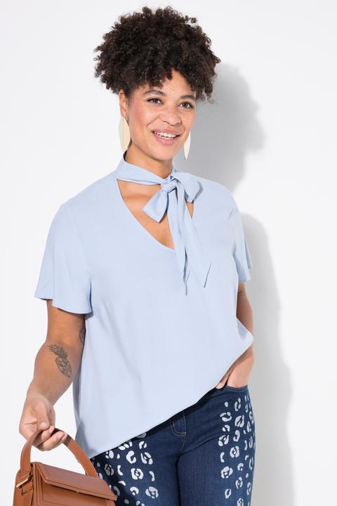 Produktbild Miamoda Schluppenbluse, A-Linie, Satin, Flügel-Halbarm (52)