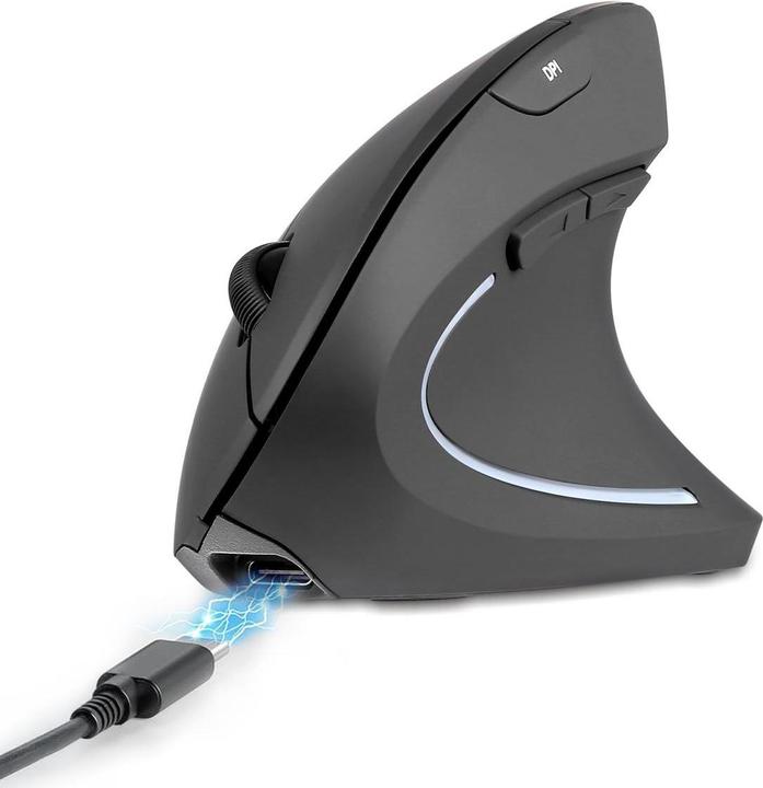 Image du produit Perixx PERIMICE-713 R Vertikale Ergonomie-Maus kabellos wiederaufladbar (Filaire, Sans fil)