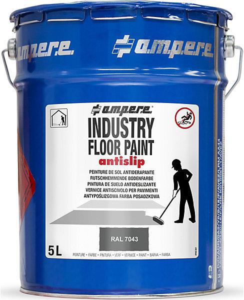 Actual product image Ampere Industry Floor Paint antislip® ground marking paint, capacity 5 l, grey.