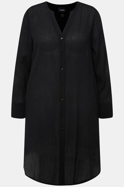 Actual product image Ulla Popken Sheer Textured Longline Blouse (54)