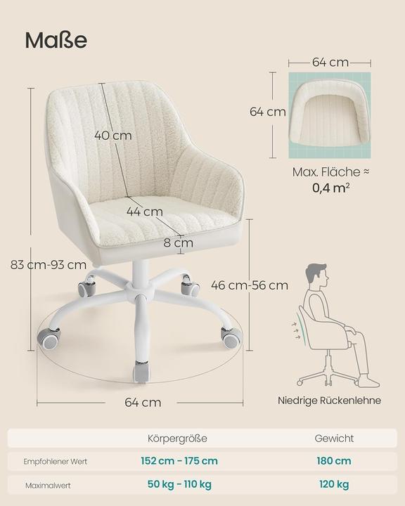 Immagine prodotto Songmics Höhenverstellbarer Drehstuhl