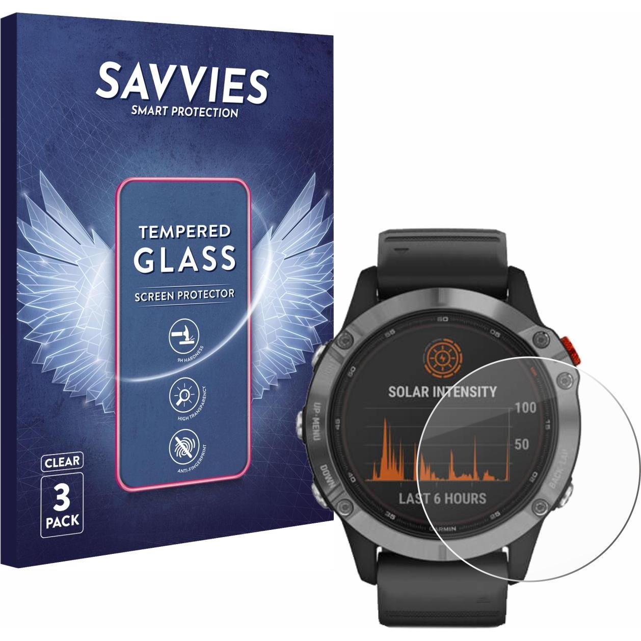 Savvies Panzerglas Hartglas Displayschutz, Smartwatch Schutzfolie, Transparent