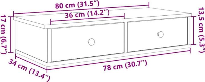 Immagine prodotto vidaXL Wandschublade (80 x 31 x 17 cm)