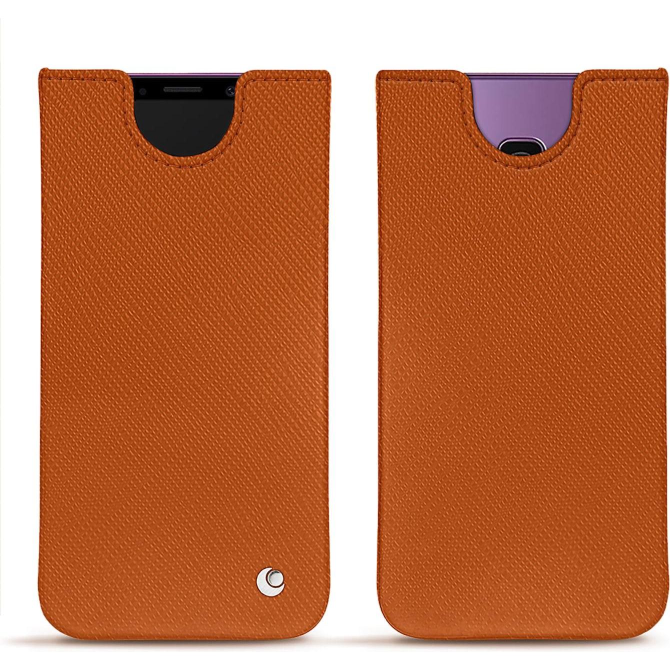 Noreve Lederschutzhülle (Samsung Galaxy S9+), Smartphone Hülle, Orange