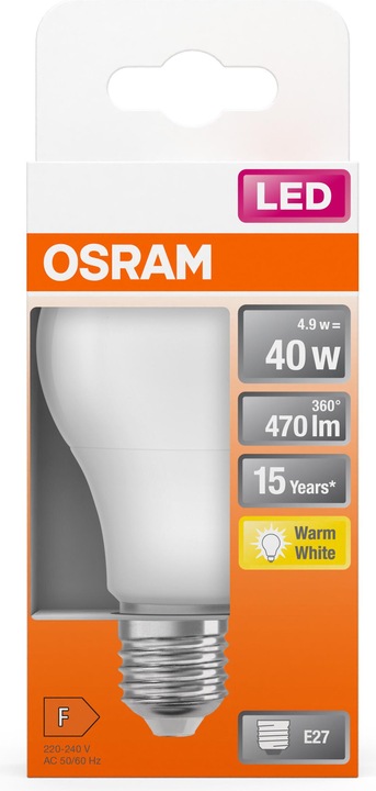 Immagine prodotto Osram Star Classic P (E27, 5.50 W, 470 lm, 1 x, F)