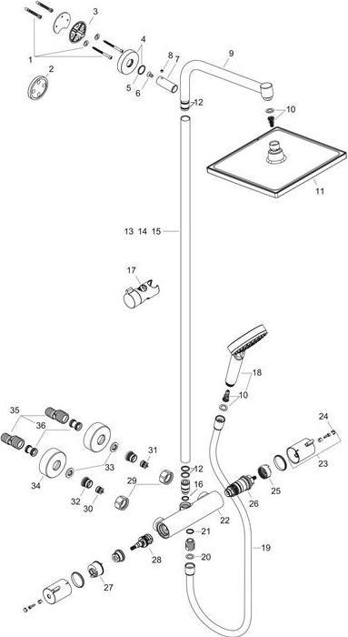 Produktbild hansgrohe Thermostatischer Duschkopf des Crometta E240-Systems HG27271000