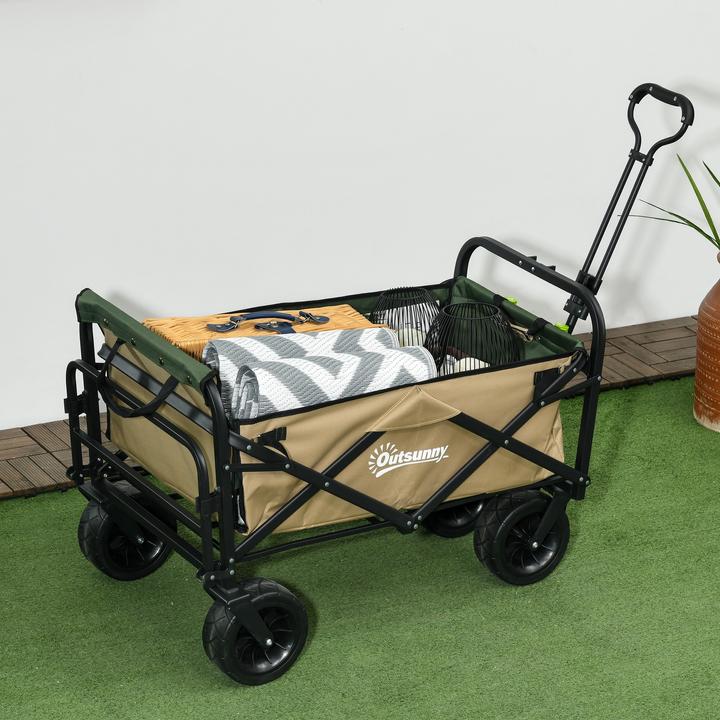 Produktbild Outsunny Bollerwagen mit verstellbarem Griffwinkel