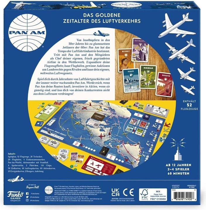 Image du produit 749008 - Pan Am de Funko, jeu de société, pour 2-4 joueurs, à partir de 12 ans (édition FR) (Allemand)
