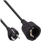 Actual product image InLine ® Power extension earthing contact plug / socket, black, 15m (15 m, CEE 7/7)