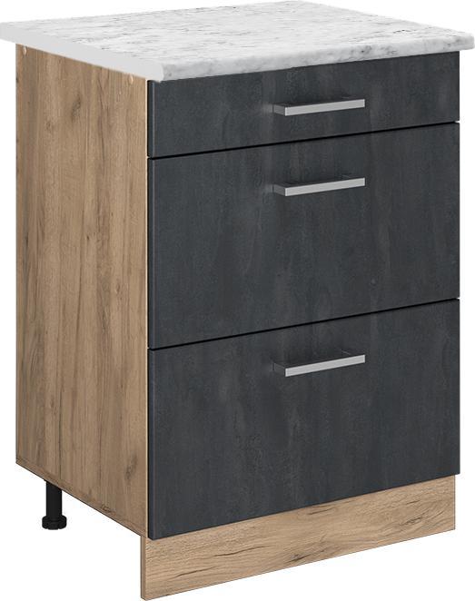 Goldkraft-Eiche, Marble-Weiss, Schwarz, Schwarz Beton