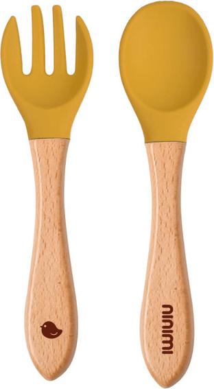 Produktbild Ninimi Silikon Besteckset mit Holzgriff 6m+