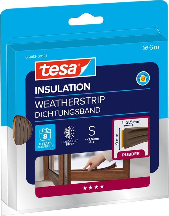 Actual product image tesa tesamoll CLASSIC E-Profil Fensterdichtung, Gummidichtung zum Isolieren