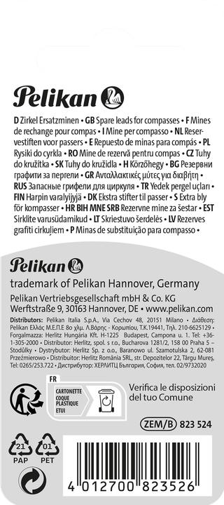 Produktbild Pelikan Zirkelminendose Zirkelersatzminen 2x5 Stück (10 Stk., 2 mm, HB)