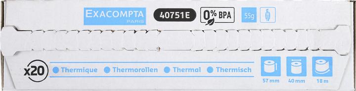 Actual product image Exacompta Receipt Rolls therm 57x40mm-18m(box20)