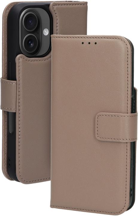 Actual product image Mobiparts Leather 2 in 1 Wallet Case Apple iPhone 16 Taupe (Apple iPhone 16)