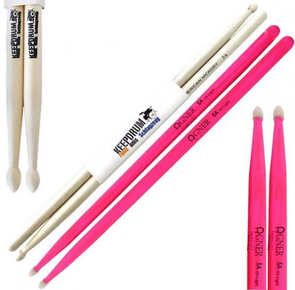 Produktbild Agner 5 A UV-Light Sticks Pink mit keepdrum 5A (Schlagzeug)