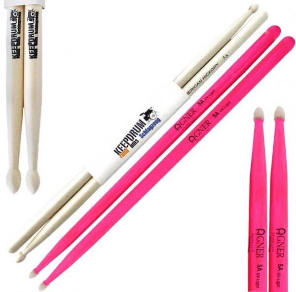Actual product image Agner 5 A UV Light Sticks Pink with keepdrum 5A (Drum set)