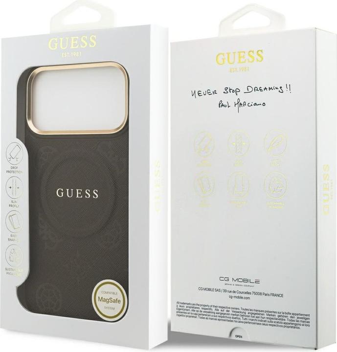 Produktbild Guess PU Leather Peony Pattern Case für Apple iPhone 17 Pro Max - brown (Apple iPhone 17 Pro Max)