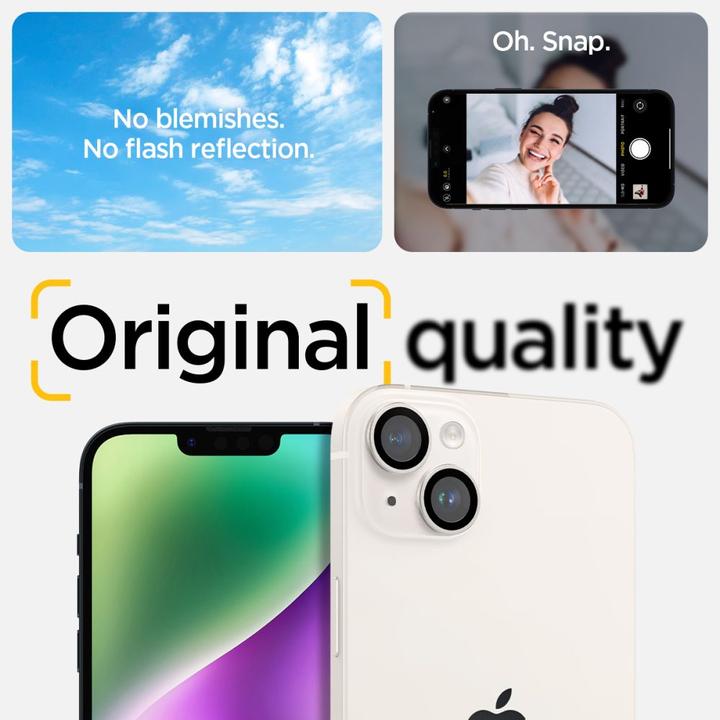 Actual product image Spigen Optik.Tr Camera iPhone 14/14 Plus EZ FIT Lens 2szt./2pcs starlight AGL05604 (1 Piece, Apple iPhone 14, Apple iPhone 14 Plus)