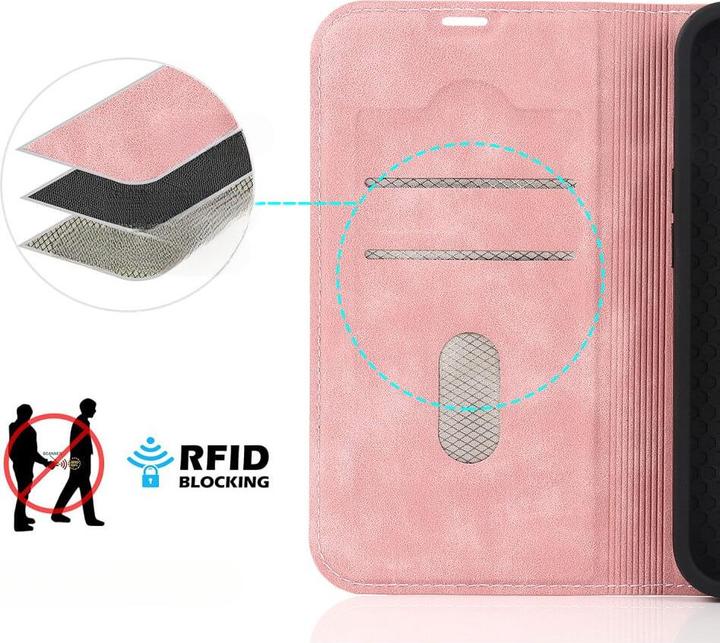Produktbild Cover-Discount iPhone 15 - MagSafe Flip Case RFID rosa (Apple iPhone 15)