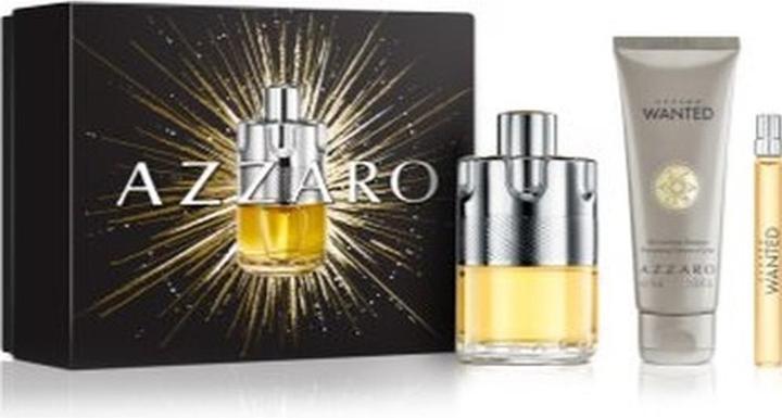 Azzaro Wanted Gift set EDT 100 ml. miniature EDT 10 ml and hair and body shampoo 75 ml 100ml (Parfum Set)