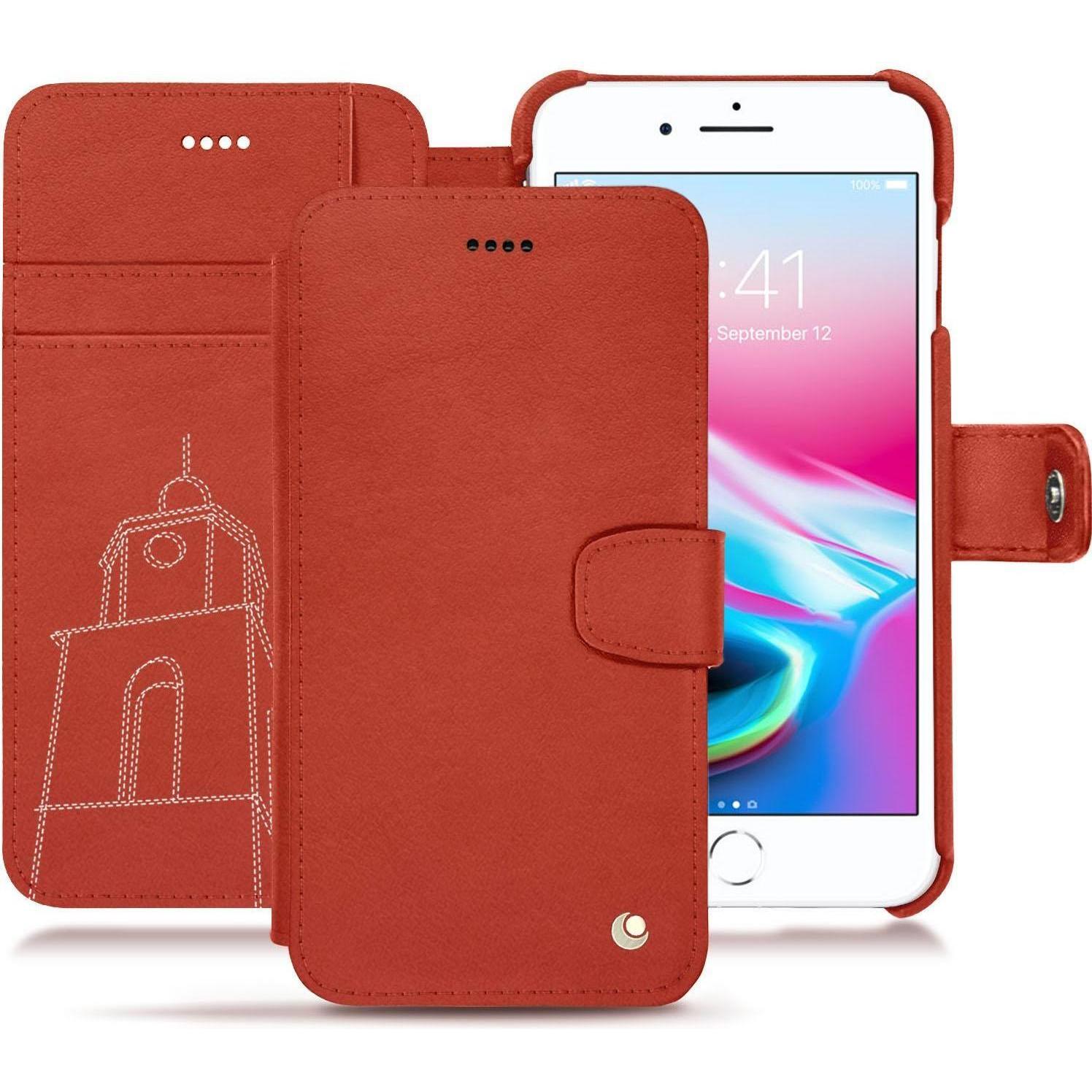 Thumbnail - Noreve Lederschutzhülle Wallet (Apple iPhone 8 Plus), Smartphone Hülle, Orange