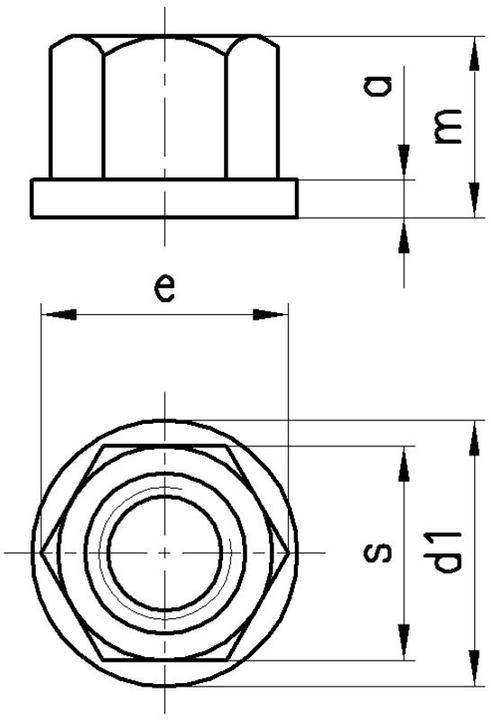Actual product image Amf Hexagon nut with collar, turned (M20)