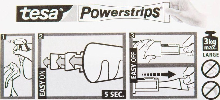 Produktbild tesa Powerstrips Hakenleiste 3er-Haken