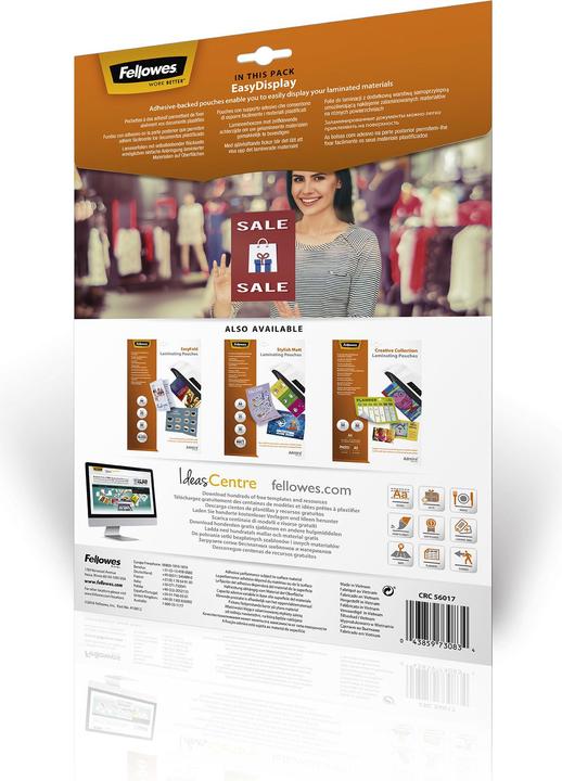 Image du produit Fellowes Pochette à plastifier A4 5601703 brillante, 80my, autocollante 25 pcs. (A4, 25 pcs, 80 µm)