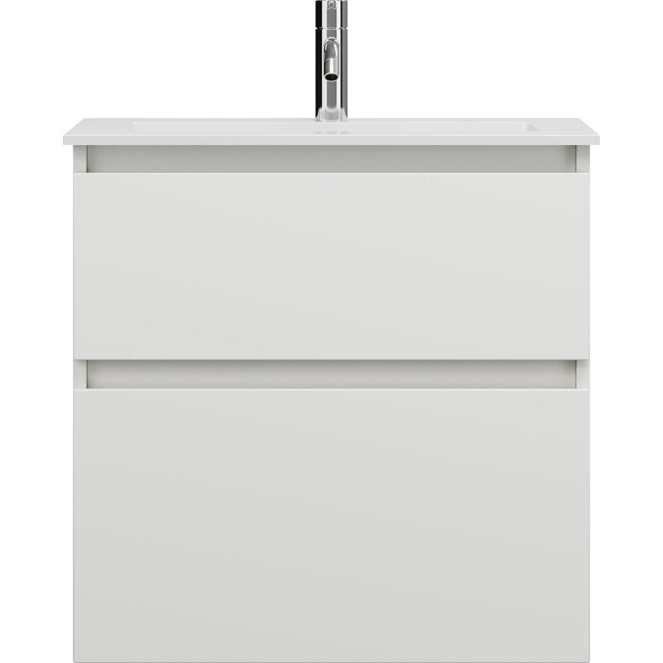 burgbad, Badmöbelset, Lin20 Mineralguss-Waschtisch Farbe Weiss Matt inklusive Waschtischunterschrank 2 Auszüge, 6
