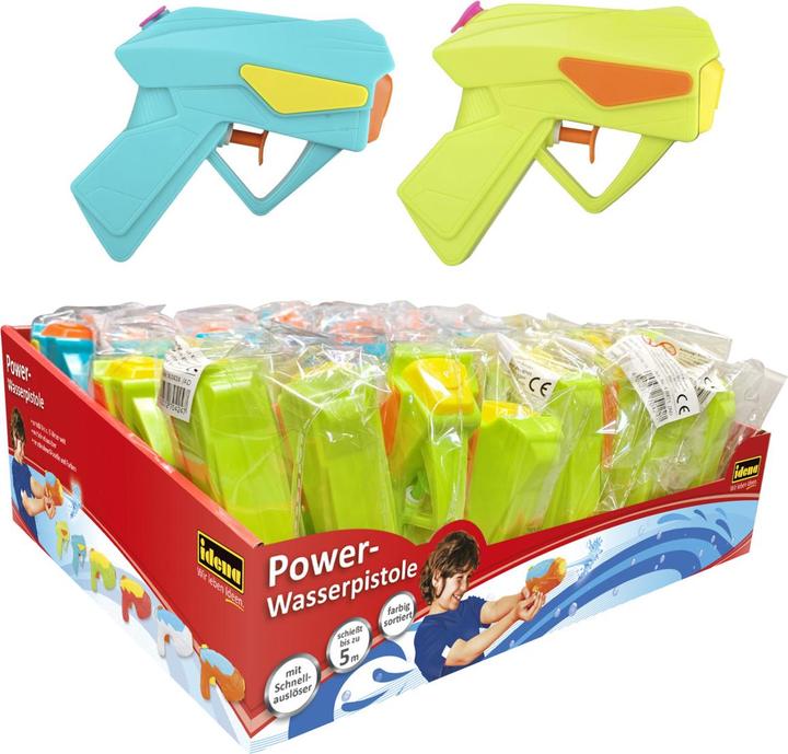 Produktbild Idena 40424 - Power Wasserpistole aus Kunststoff, kompakte Grösse perfekt für den Urlaub, am Strand o