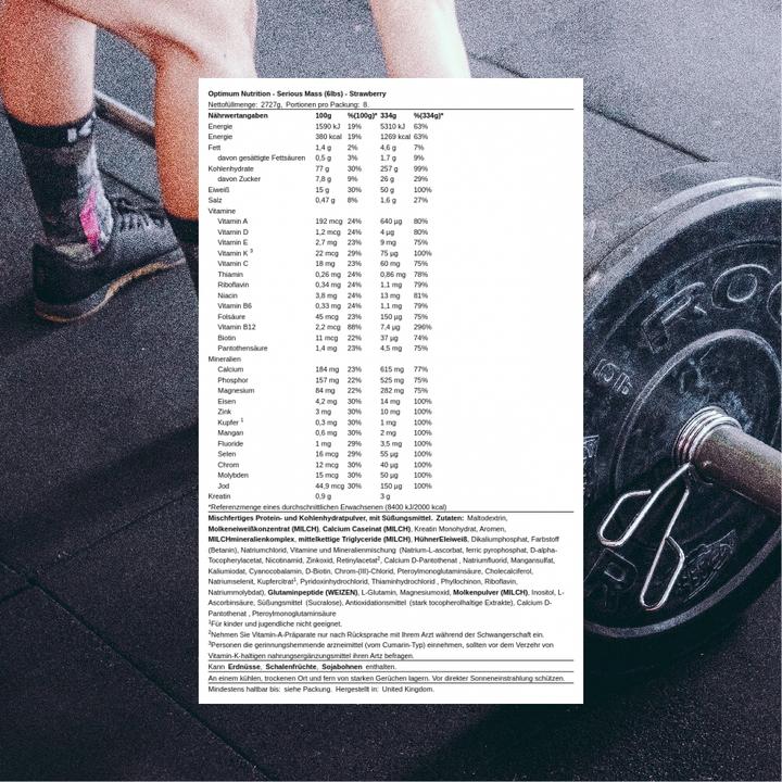 Produktbild Optimum Nutrition Serious Mass (Erdbeere, 1 x, 2722 g)