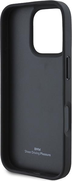 Actual product image BMW BMHCP16L23RCGPK iPhone 16 Pro 6.3" czarny/black hardcase Sign Leather Crossing Lines Pattern (Apple iPhone 16 Pro)