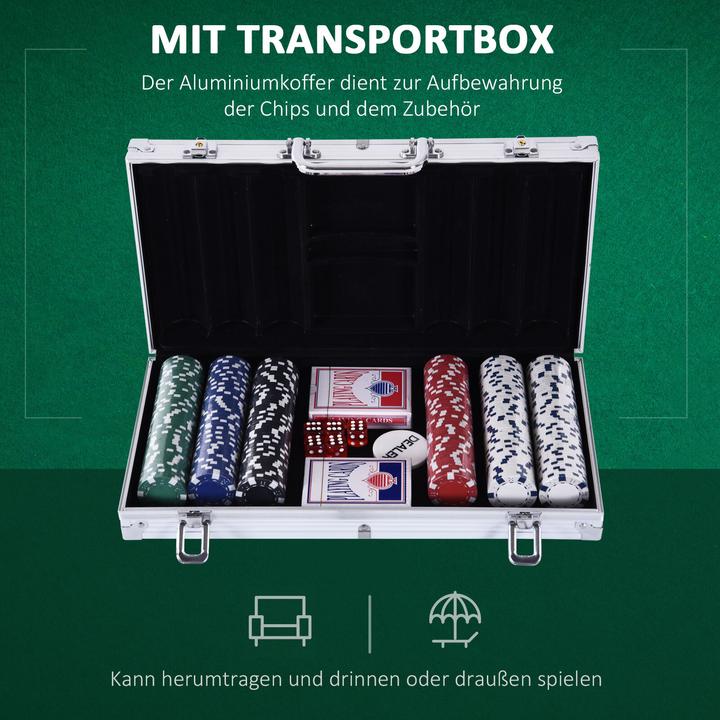 Actual product image Homcom Poker case with 300 chips (English, German)