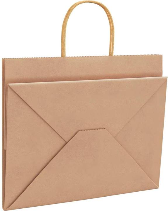 Produktbild vidaXL Kraftpapiertüten 50 Stk. mit Henkel Braun 32x22x24 cm Papiertüte (50 Stk.)