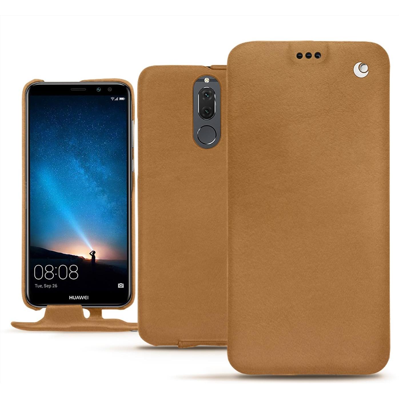 Noreve Lederschutzhülle vertikal (Huawei Mate 10 Lite), Smartphone Hülle, Braun